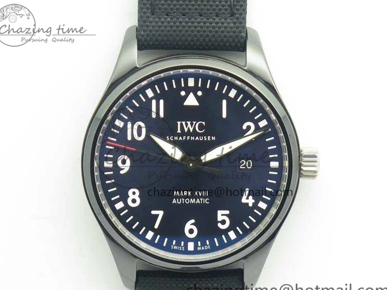 MIROTIME 0409 HighQuality Mark XVIII LAUREUS IW324703 Black Ceramic MKF Best Edition On Black Nylon Strap A 7218